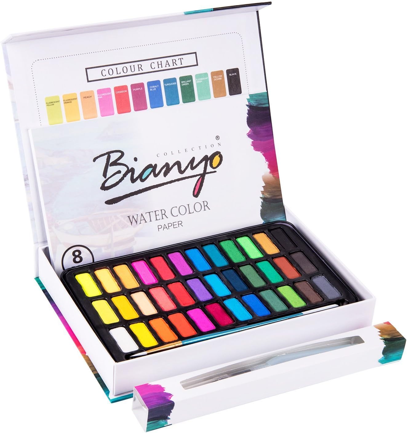 Bianyo Watercolor Paint Set - 36 Colors Art Paints for Beginners, Adults, Kids Painting,Travel Case