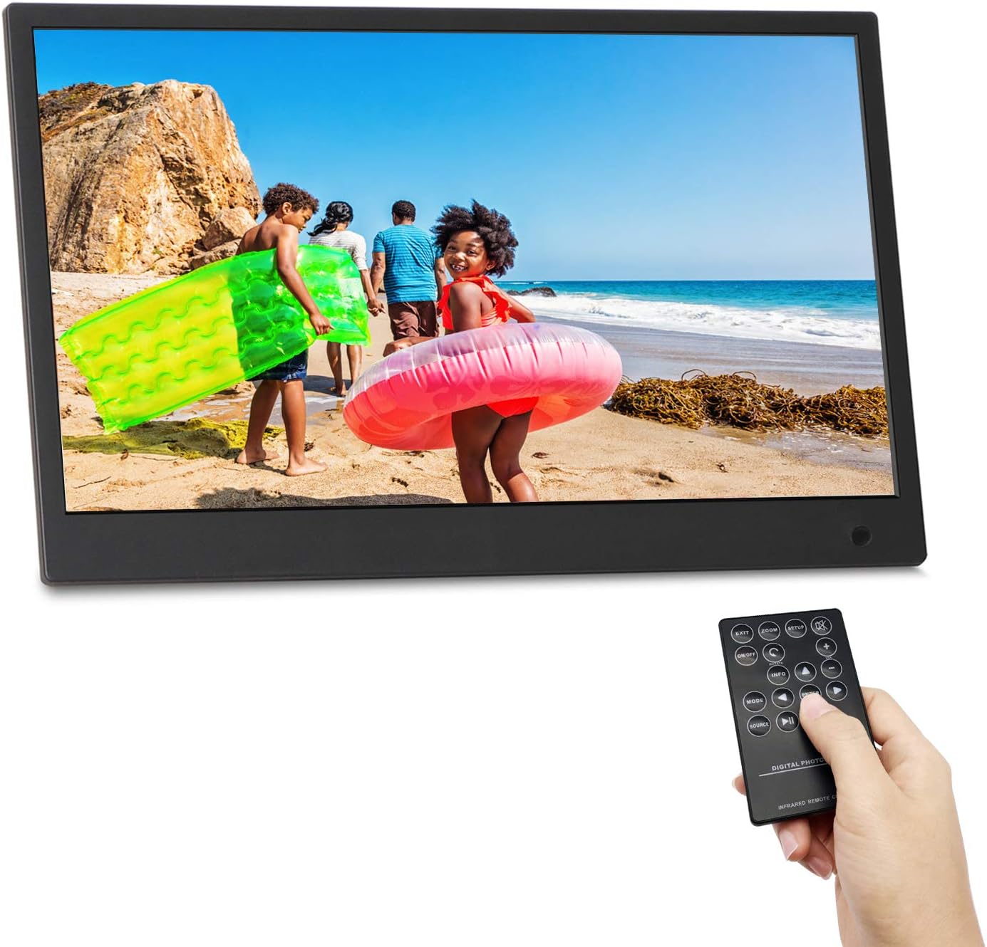 Digital Picture Frame,SSA 13.3 inch 1920X1080P with HDMI High Resolution Full IPS Photo/Music/Video Player Calendar, Ultra Slim Design with Remote Control