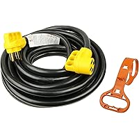 PEAKTOW PTR0122 RV Extension Cord 50Amp 50ft Power Supply Cable with LED Indicator, Grip Handle, and Cord Organizer ETL/cETL 