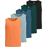 Real Essentials 5 Pack: Boys' Breeze Tech Tank Top - Sleeveless Athletic Shirt for Kids Youth Teens (Ages 6-18)