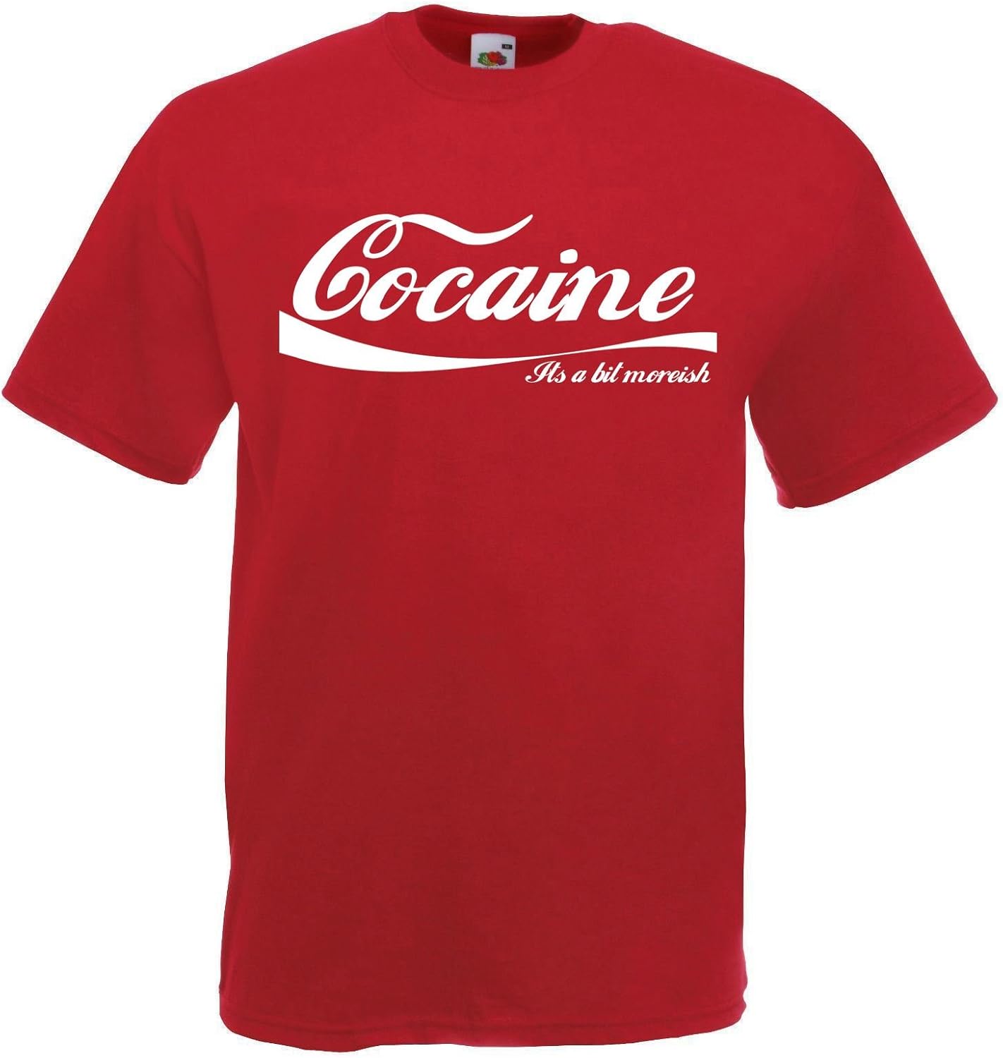 Mens Red Cocaine It's A Bit Moreish Coke TShirt Cola T Shirt Amazon
