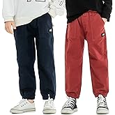 MINI PANDA Toddler Pants - Little Girls & Boys Stretch Fabric Pants 2-Pack (2T-6T)