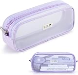 KALIDI Clear Pencil Case Large Pen Bag 23cm 9in Transparent Mesh