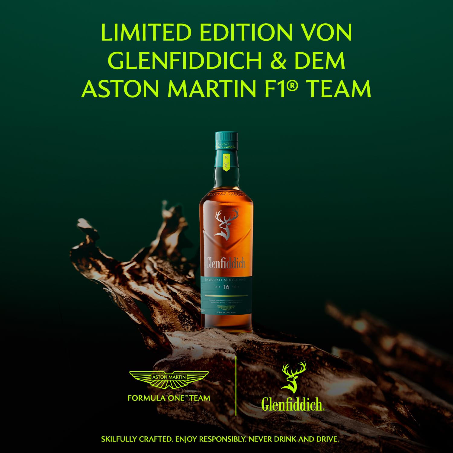GLENFIDDICH Single Malt Scotch Whisky 16 Jahre, 70 cl – Limited Edition | Vollmundig & komplex | Gereift in amerikanischen Eichenfässern | Aston Martin F1® Partnerschaft | 43% vol 2