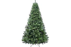 LEEHEEYEE 7ft Christmas Tree, Premium PVC Fir Artificial Holiday Christmas Tree, Ideal for Home, Office, and Xmas Party Decoration, Includes Metal Foldable Stand