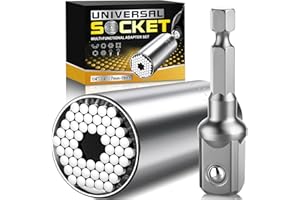 BIUONK Stocking Stuffers for Men Adults, Super Universal Socket Tool Gifts for Men, Christmas White Elephant Gifts for Adults Cool Stuff Gadgets for Men, Socket Wrench Set with Power Drill Adapter(7-19mm)