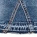ililily Woman Vintage Distressed Washed Cotton Denim H-line Mini Skirt, Indigo, US-Large