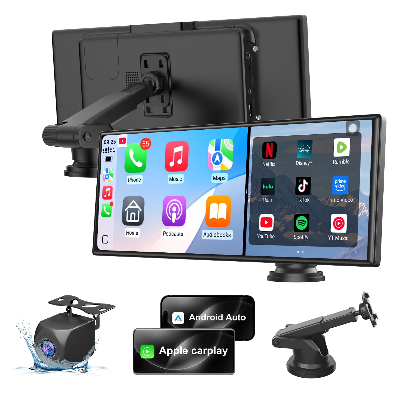 Photo 1 of Upgraded Carplay Screen for Car with Netflix/YouTube, True 10.26'' Wireless Apple CarPlay & Android Auto Touch Screen, with 1080P Backup Camera, Apple Car Play, Built-in Apps, Split-Screen, GPS, Siri