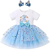 IMEKIS Toddler Birthday Girl Sparkle Confetti Ruffle Tutu Dress Dog Ears Hair Clips Outfit Cake Smash Photo Shoot 1-6T