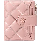 RNIEGA Small Wallets for Women Leather Bifold Wallet Women RFID Blocking Purse Credit Card Holder with 15 Card Slots and ID Window Coin Pocket