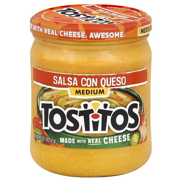 TOSTITOS DIP, SALSA CON QUESO, MEDIUM, 15OZ