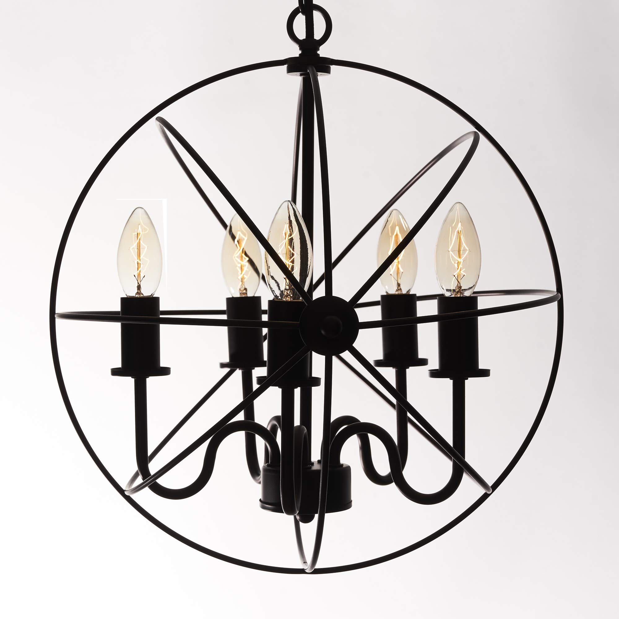 Opis PL1 Industrial Pendant Lamp (Ø40cm) Made of Metal/Retro Ceiling Lamp in Black Metal