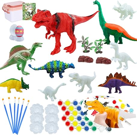 Amazon Jecimco 恐竜 おもちゃ 子供 Diy お絵かき 知育玩具 セット 絵の具 付き 男の子 女の子 誕生日のプレゼント 恐竜遊び お絵かき おもちゃ
