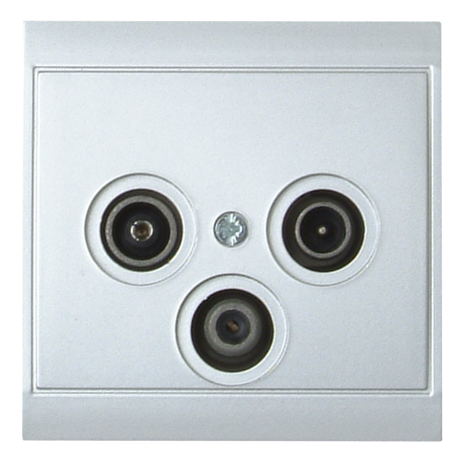 Cogenerationhave 916120083 Malta Antenna Socket with Three Outputs, TV/RF/SAT, Single - and Round Tin, Silver