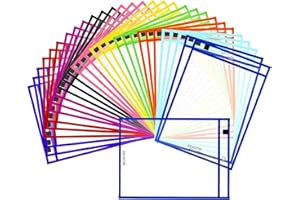 EEHZTSI 30 Packs Dry Erase Pocket Sleeves, Reusable Clear Plastic Classroom Pocket, 10x14 Inch Ticket Holders, Plastic Sleeves for School/Office Organization