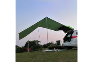 Magnitt SUV Camping Tent Car Tailgate Shade Awning with Carrying Bag,Oxford Waterproof Camping Tent,Tailgate Shade Awning Tent for Camping,Outdoor Travel Preferred UPF 50+ (Green,440x200cm)
