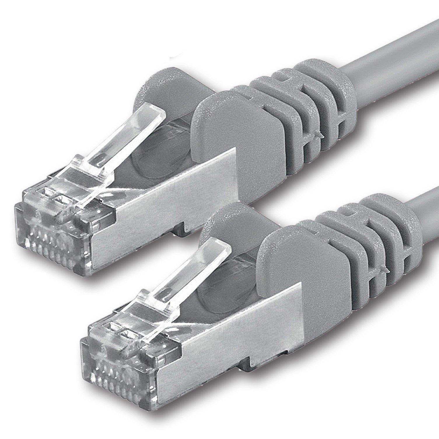 1aTTack CAT 5e foil-shielded FTP network patch cable with 2x RJ45 plugs 10m gray — image 1