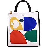Kate Spade New York Cute Lunch Bag for Women, Large Capacity Lunch Tote, Adult Lunch Box with Silver Thermal Insulated Interior Lining and Storage Pocket, Spade Colorblock