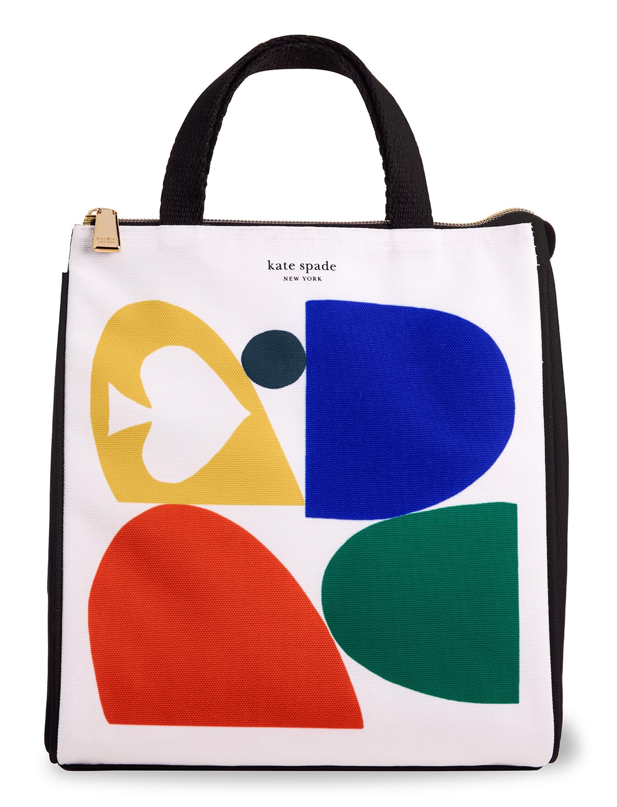 Kate Spade New York Cute Lunch Bag for Women, Large Capacity Lunch Tote, Adult Lunch Box with Silver Thermal Insulated Interior Lining and Storage Pocket, Spade Colorblock