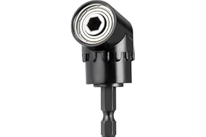 HOOOWOOO 105 Degree Right Steel Angle Driver Angle Extension Power Screwdriver drill with 1/4 Drive Hex Bit Quick Magnetic Drill Bit Angled bit Power Drill Tool,Multifunction Right Angle Drill