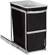 simplehuman CW1124 Pull-Out Kitchen Bin with Ball-Bearing Tracks 24.9x48.5x45