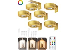 Skairipa Picture Lights for Wall, 2200mAh Rechargeable Battery Magnetic Poster Lights (Gold, 6 Pack)