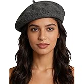 Sumolux Women Beret Hat Wool Vintage French Solid Color Classic Winter Cap