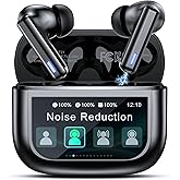 ZIUTY Wireless Earbuds Bluetooth Headphones, ANC/ENC Noise Cancelling, Ear Buds with Multifuntional Touch Screen, 40H Stereo Sound for Sports, IPX7 Clear Calls, 5 EQ for iOS Android (Jet Black)