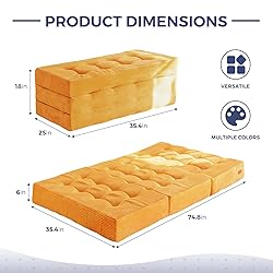 MAXYOYO Tri-Fold Mattress, 6 Inch Tufted Folding