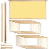 Colingmill Deep Beehive Frames Unassembled with Nails, 20 Packs | Pre Drilled Holes for Easy Assembly, Pine Wood Deep Frames with Foundation Sheet, Includes Nails, Beekeeping Supplies