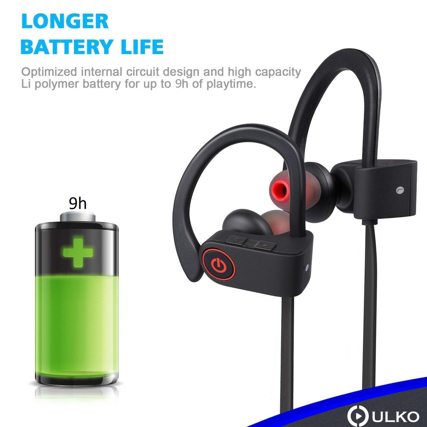 Wireless Headphones | Best Wireless Earbuds |Wireless Workout Earphones | Running Workout Sport Headphones | Sweatproof HD Stereo Earbuds | Noise Cancelling Headset Sports for Women Men Mic 9 Hours