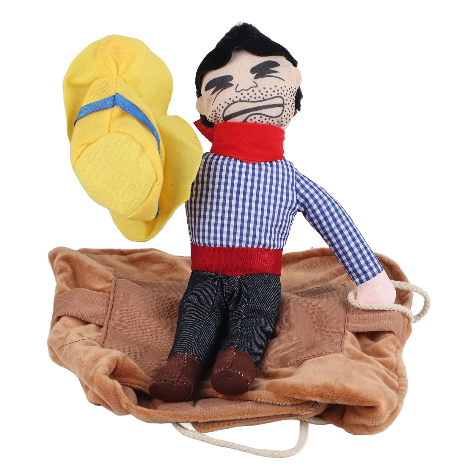 Funny Cowboy Dog and Cat Costume Vest, Pet Dress Up Halloween Cosplay Rider Outfit for Birthday Party Festival (L)