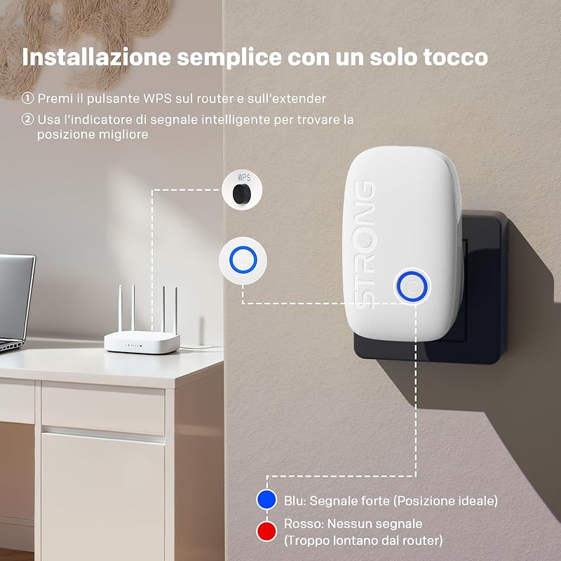 Ripetitore WiFi AC1200, Amplificatore WiFi Dual Band — foto 4 di 8