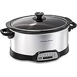 Hamilton Beach Programmable Slow Cooker with Flexible Easy Programming, 5 Cooking Times, Dishwasher-Safe Crock, Lid, 7 Quart,