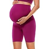 BAYDI Clouduxi Maternity Shorts Over The Belly-6" Pregnancy Biker Shorts Women Workout Yoga Pants