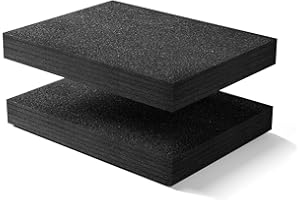 HOOTOWN 2 Pcs Polyurethane Foam Sheet 1.5 Inch Thick X 12 Inch Wide X 16 Inch Long Black, Foam Inserts Cuttable for Tool Box Protecting Cabinet, Garage, Cart