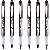 EYEYE 0.5mm Black Needle Tip Rollerball Pens Pack of 6, Quick Dry Liquid Ink Roller Ball Pen Extra Fine Point Pens Fine Point Smooth Writing Pen for Journaling, Note Taking, Office, School Supplies