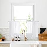 PONY DANCE White Voile Curtains 24in Drop 29in Wide 2 Panels Caravan view 8