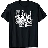 Logophile TeesCyber Security IT Tee for IT Professionals | Word Cloud T-Shirt