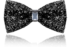 Gsyziux Rhinestone Bow Ties for Men, Sparkly Bowties Men Pre-tied Adjustable Diamond Mens Bow Tie for Party Banquet Wedding