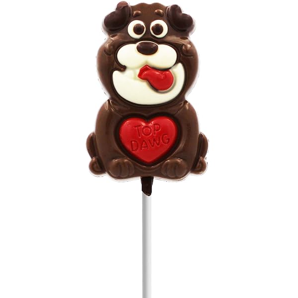 VALENTINE’S BABY BULLDOG BIG CHOCOLATE LOLLIPOP HOLIDAY TREATS,...