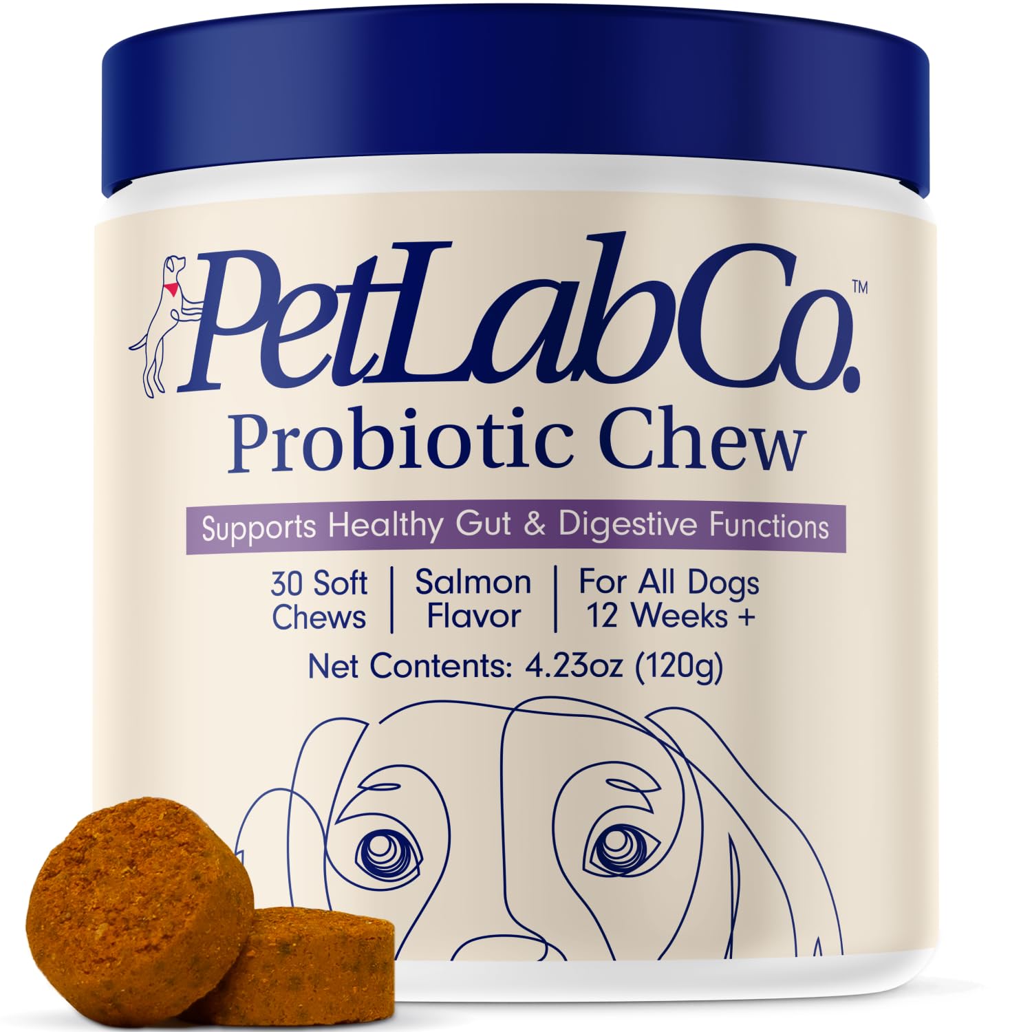 Photo 1 of PetLab Co. Probiotics for Dogs, Support Gut Health, Occasional Diarrhea, Digestive Health & Seasonal Allergies - Salmon Flavor - Packaging May Vary - 30 Soft Chews