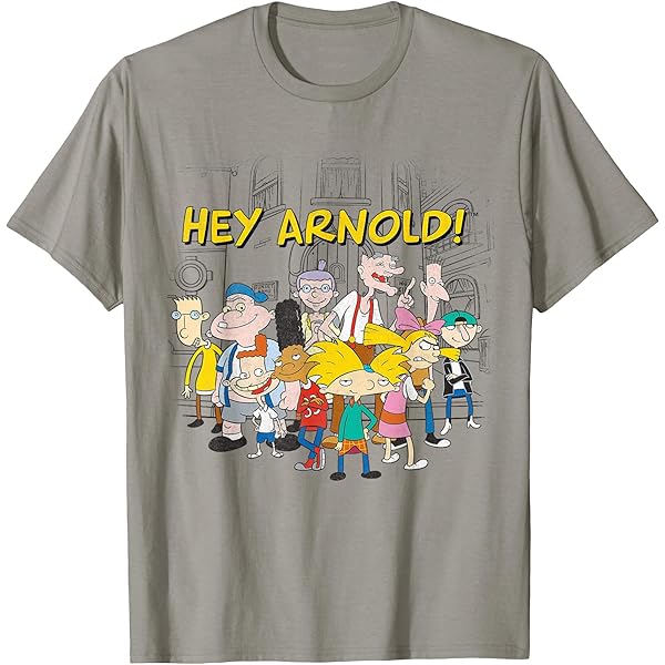 T-shirt Hey Arnold! Nickelodeon - Homme Big & Tall 4XL - Gris Anthracite - USA
