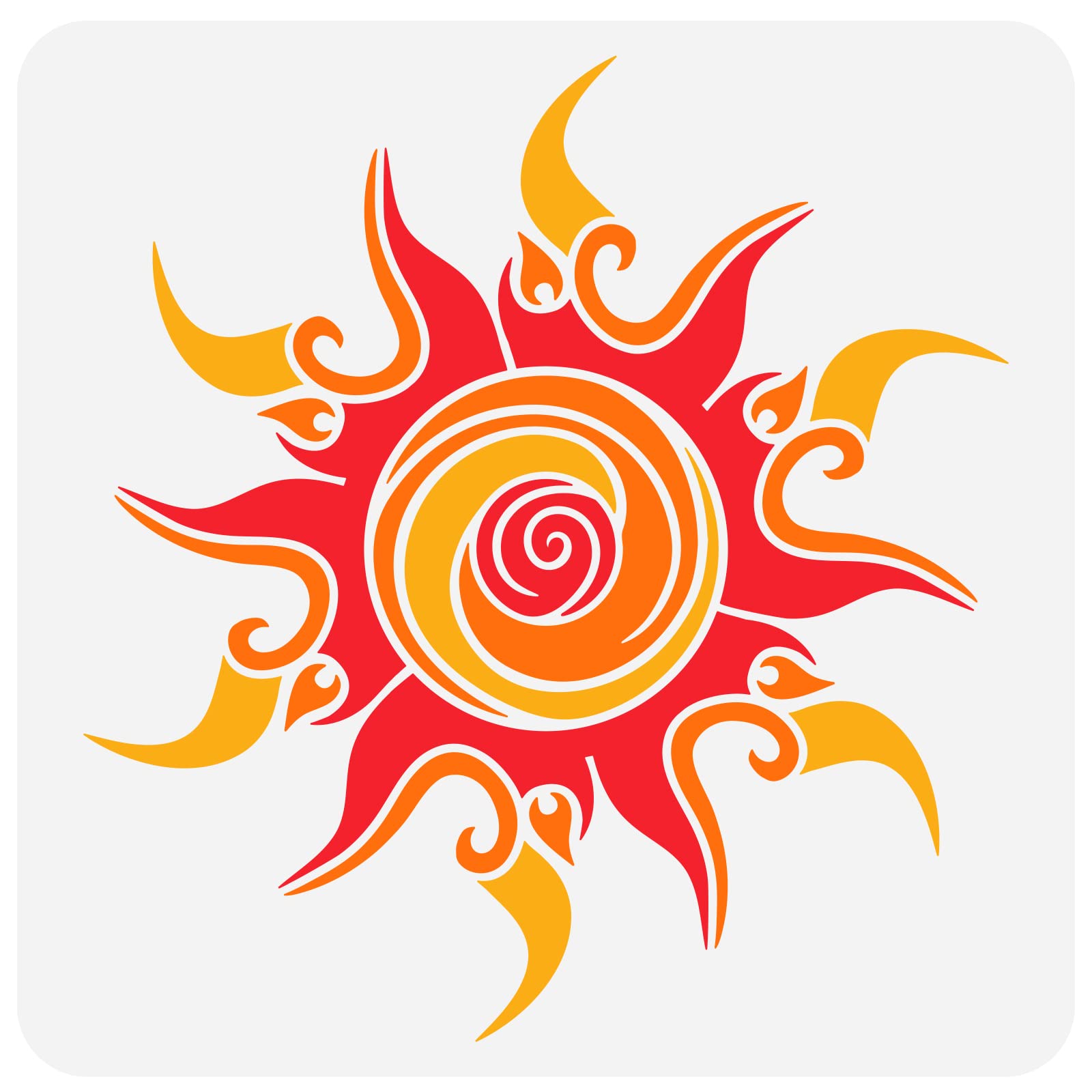FINGERINSPIRE Fancy Sun Painting Stencil 30x30cm PET Hollow Out Sun DIY Craft Stencil Template for Painting on Wood Signs, Wall, Tiles, Canvas, Furniture