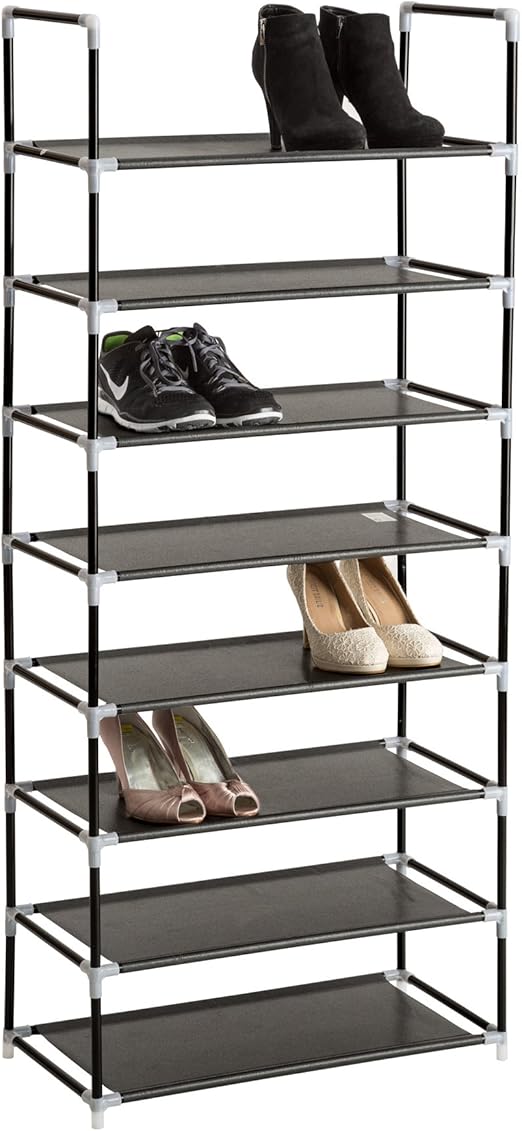 Scarpiera In Legno A 8 Ripiani - Scaffale Portascarpe Salvaspazio, Per Ingresso O Camera, 28,5x25,5x110 Cm - Foto 3