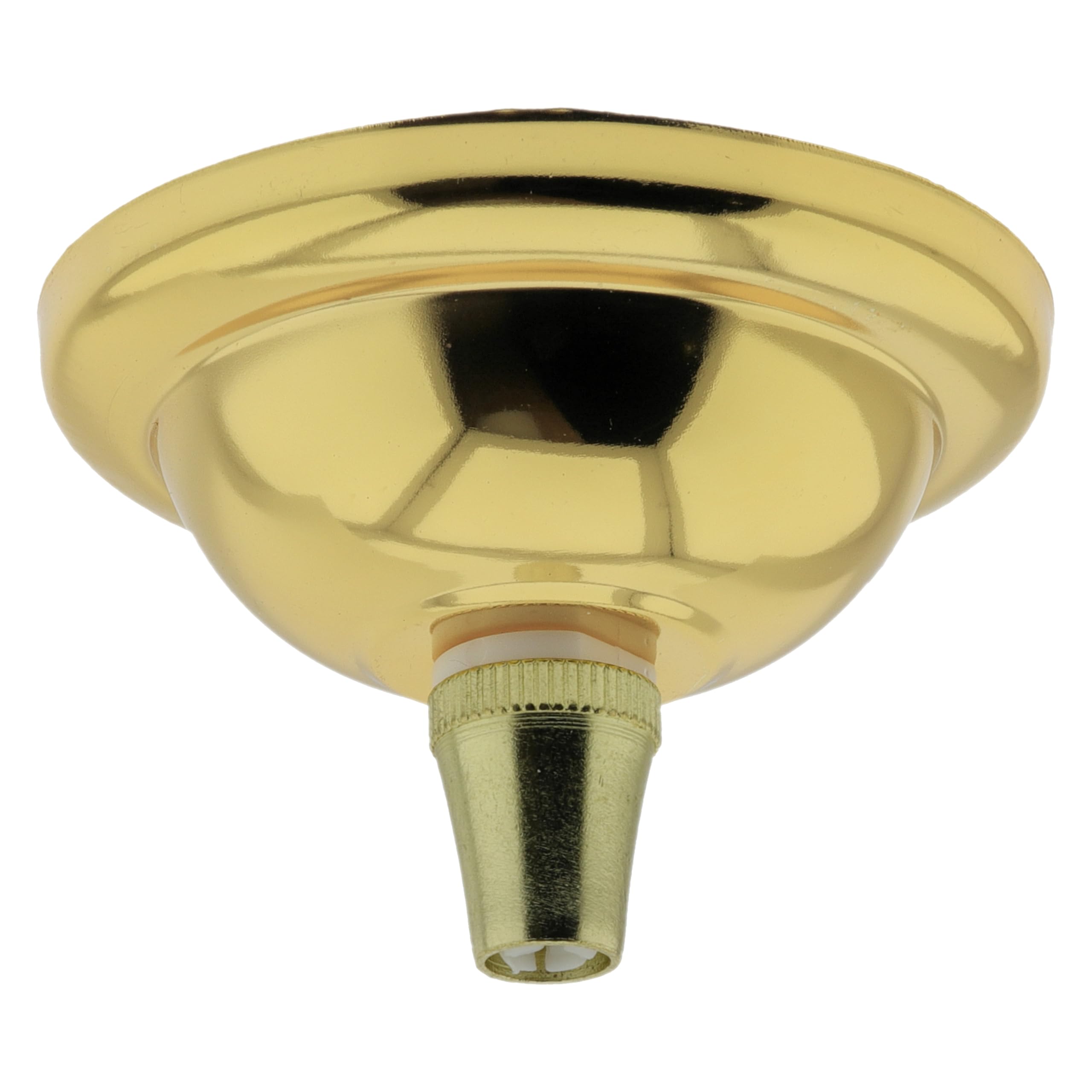 1 Pack Art Deco 67mm Diameter Small Metal Ceiling Rose and Colour Matched Metal Grip in Polished Brass Finish