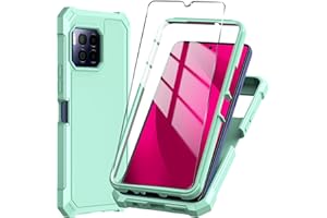 Mocotto for T-Mobile REVVL 7 Pro 5G Phone Case with Tempered Glass Screen Protector,Slim Soft Silicone Full-Body Protective Case for REVVL 7 Pro 5G (Green)