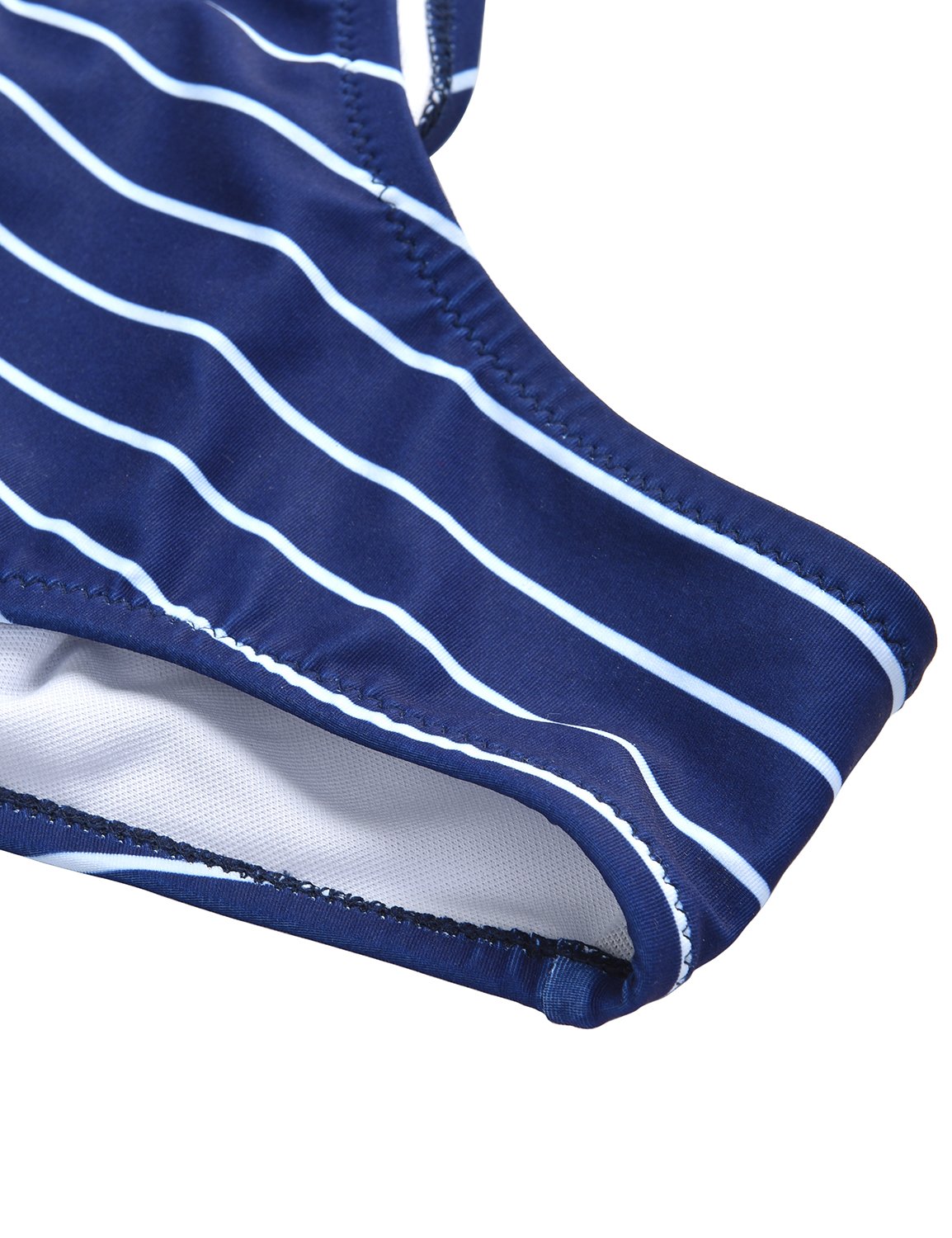 Blooming Jelly Women Blue White Striped Bikini Set,Sexy Triangle Padded Cut Out Swimsuit Swimming Costume for Ladies,Blue,M=UK12