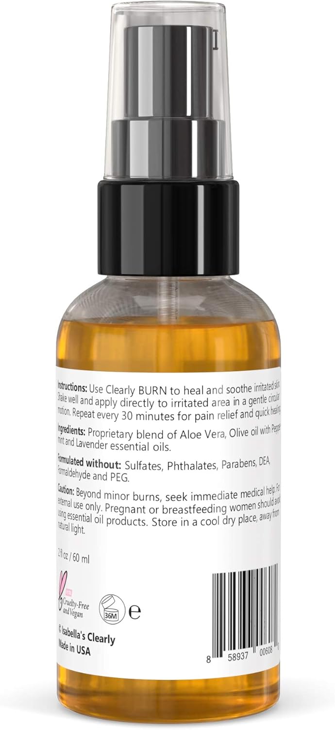 Isabella’s Clearly Burn, Aloe Vera Skin Oil with Lavender & Peppermint - Image 3