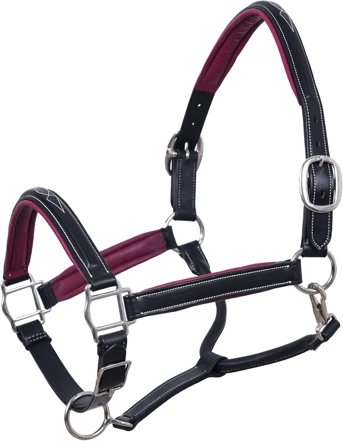 Fancy Stitch Soft Padded Leather Horse Halters Sports & Fitness Sports